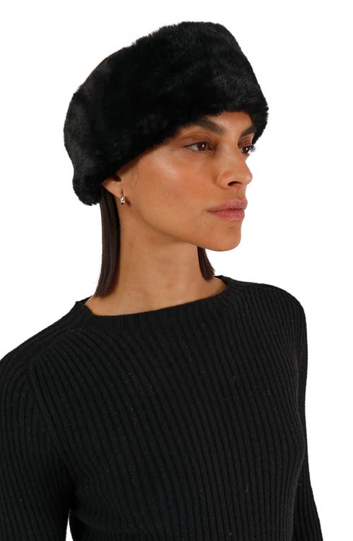 Apparis Eleni Faux Fur Headband in Noir