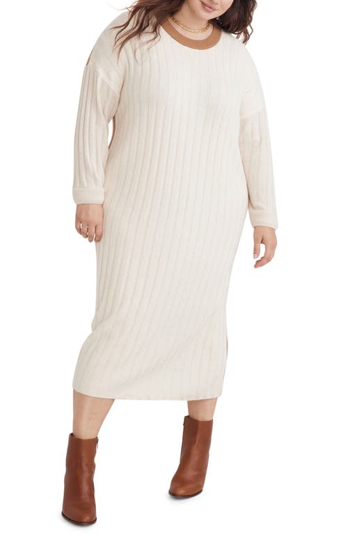 Madewell (Re)Sourced Ribbed Midi Sweater Dress in Antique Cream