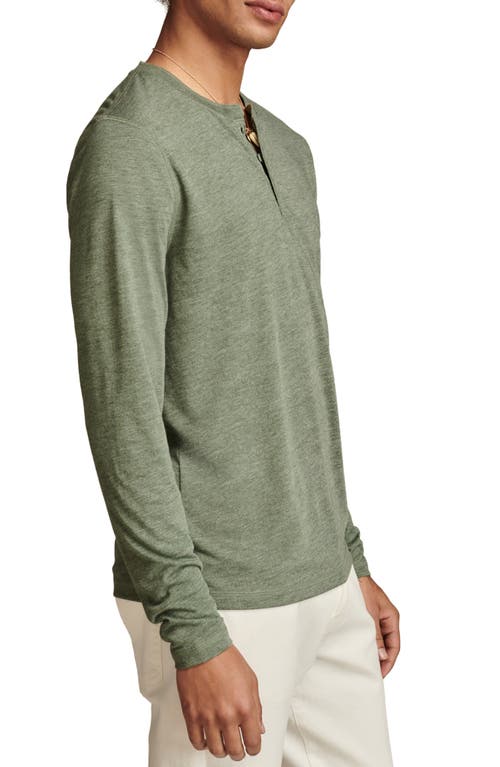 Shop Lucky Brand Long Sleeve Slub Jersey Henley In Cilantro