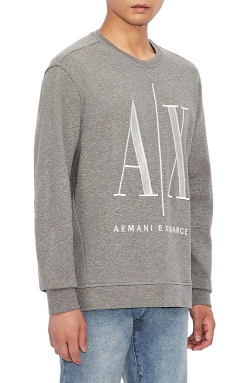 Icon French Terry Crewneck Sweatshirt in Heather Grey