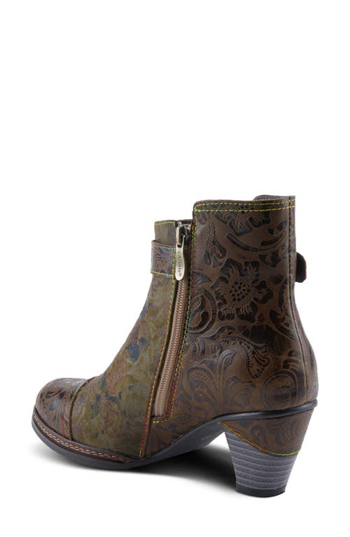 Shop L'artiste By Spring Step Antilles Flower Embossed In Olive Green