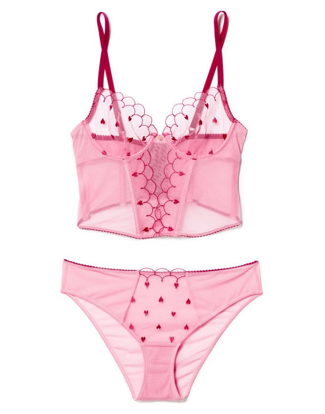 Adore Me Caroline Unlined Cropped Bustier In Medium Pink