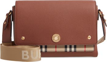 Shop Burberry Vintage check and leather crossbody bag# (80101521