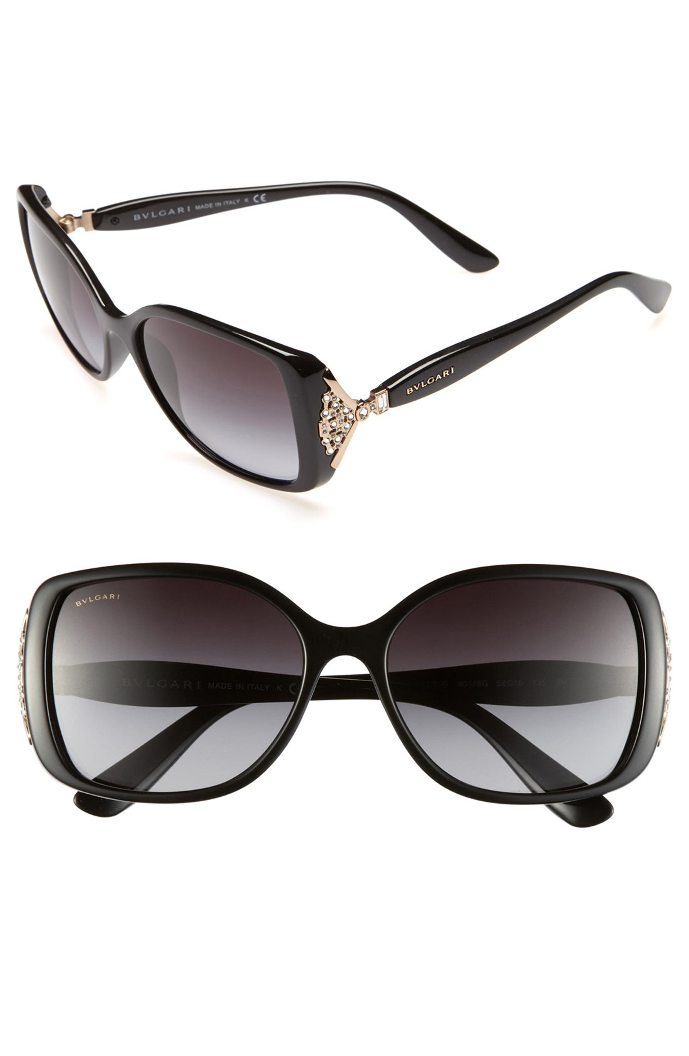 BVLGARI Embellished Temple Sunglasses | Nordstrom