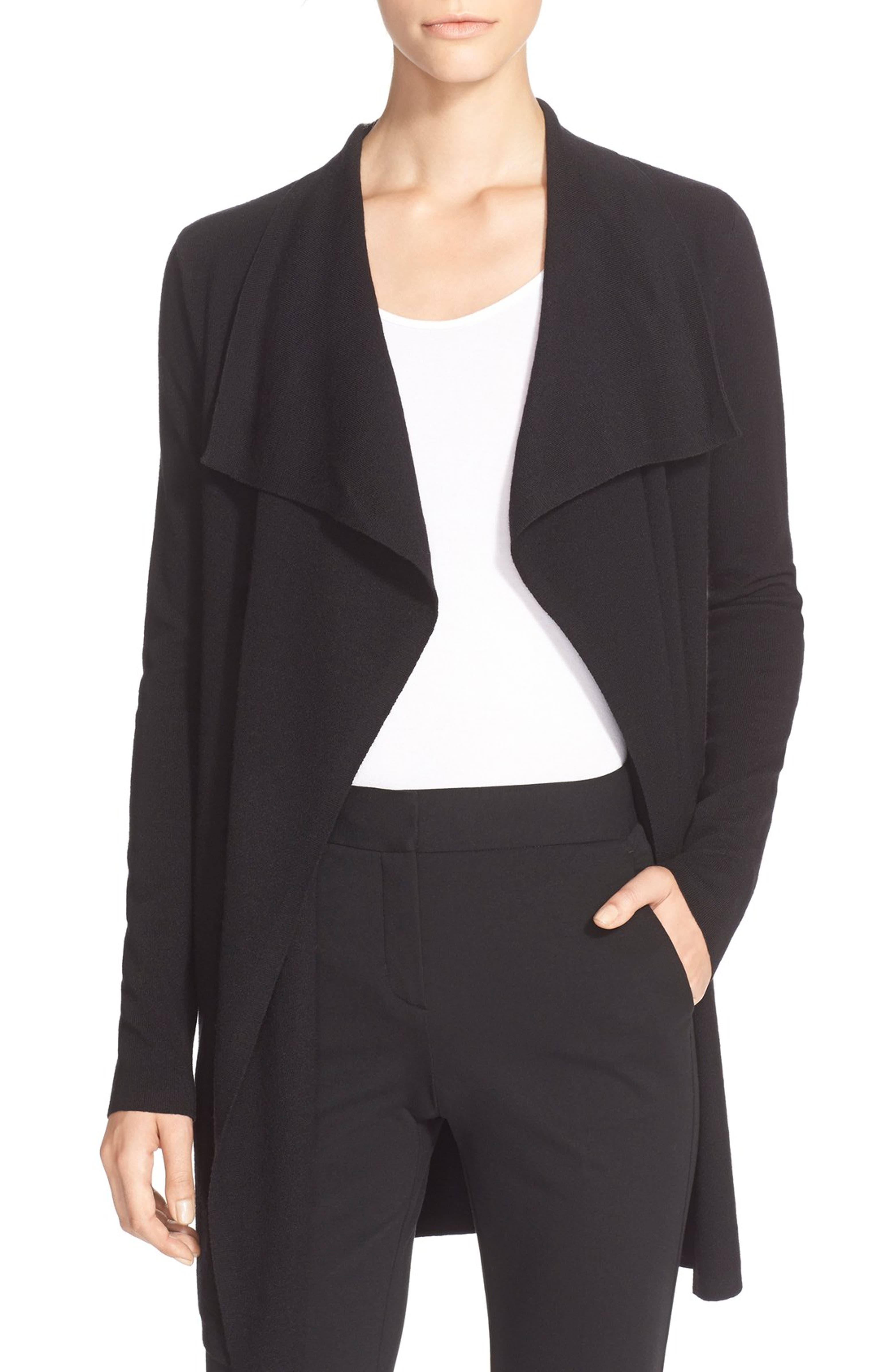 Theory 'Trincy' Drape Front Wool Cardigan | Nordstrom