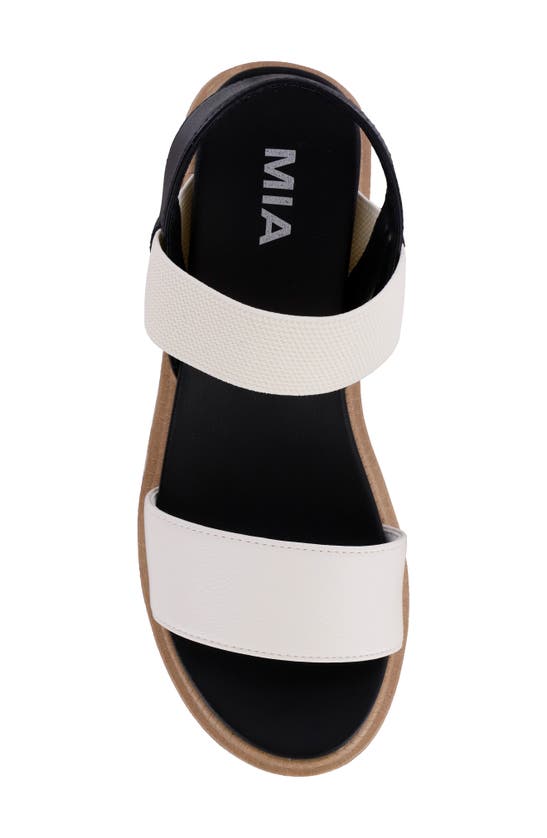 Shop Mia Jene Platform Wedge Sandal In White/ Black