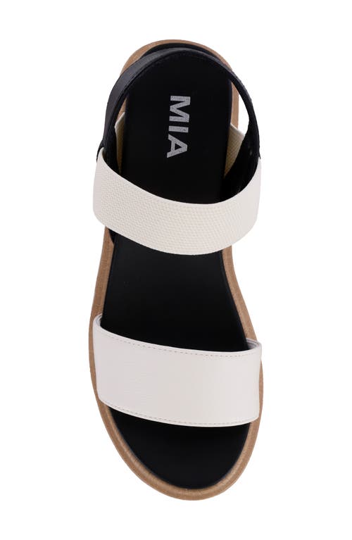 Mia Jene Platform Wedge Sandal In White/black