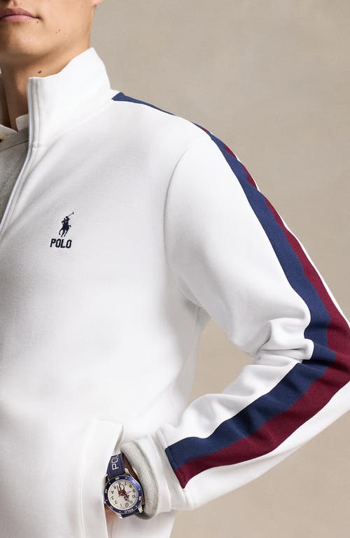 Shop Polo Ralph Lauren Piqué Track Jacket In White Multi