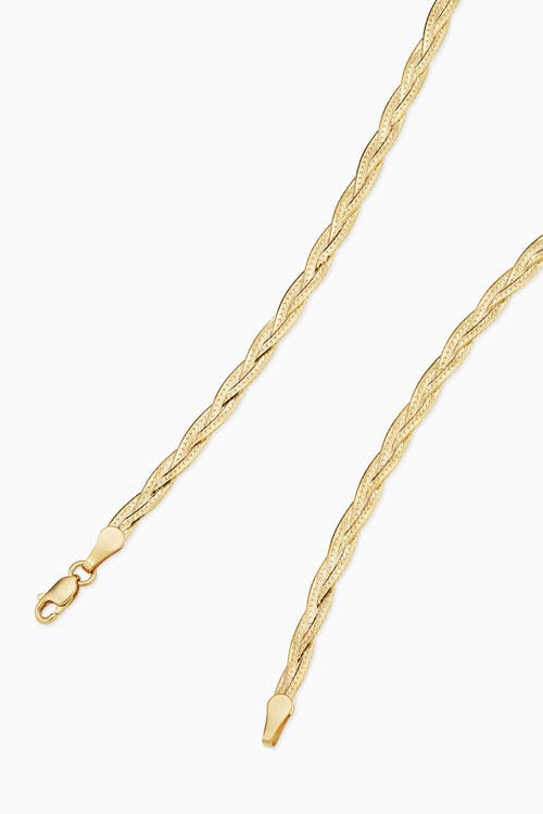 Oradina 10k Gold Now & Forever Herringbone Bracelet In Yellow Gold