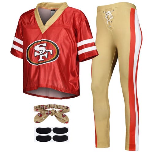 JERRY LEIGH Women's Scarlet/Gold San Francisco 49ers Game Day Costume Sleep Set