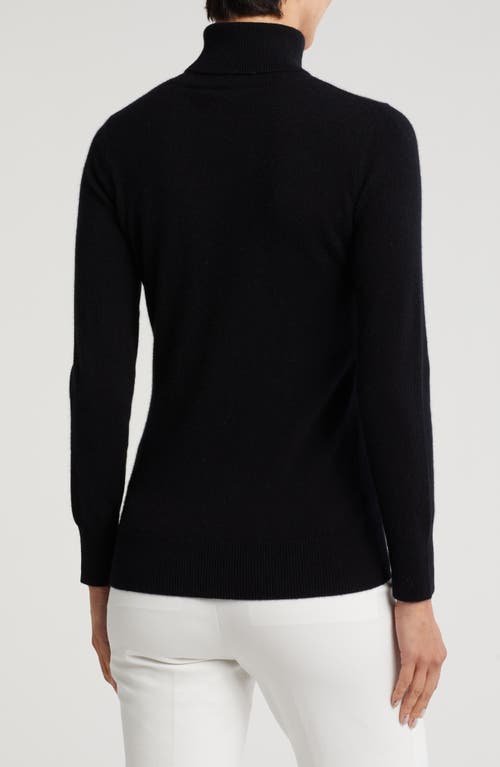 Sofia Cashmere Turtleneck Starburst Cashmere Sweater In Black