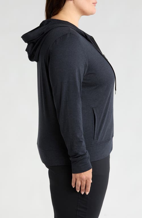 Shop Zella Restore Soft Zip-up Hoodie In Black