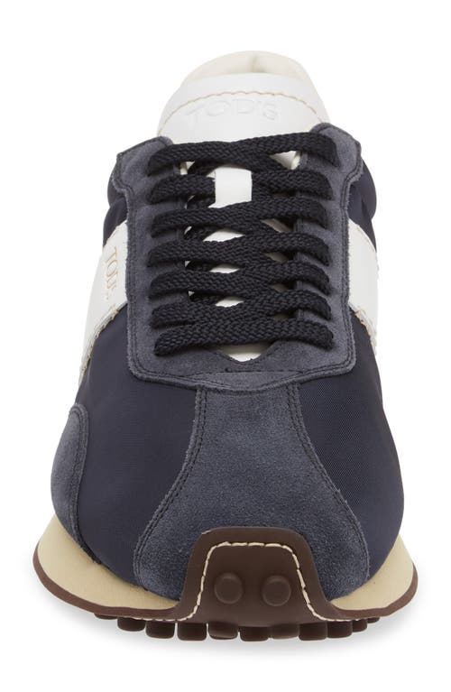 Shop Tod's Mixed Media Sneaker In Notte/blu/bianco