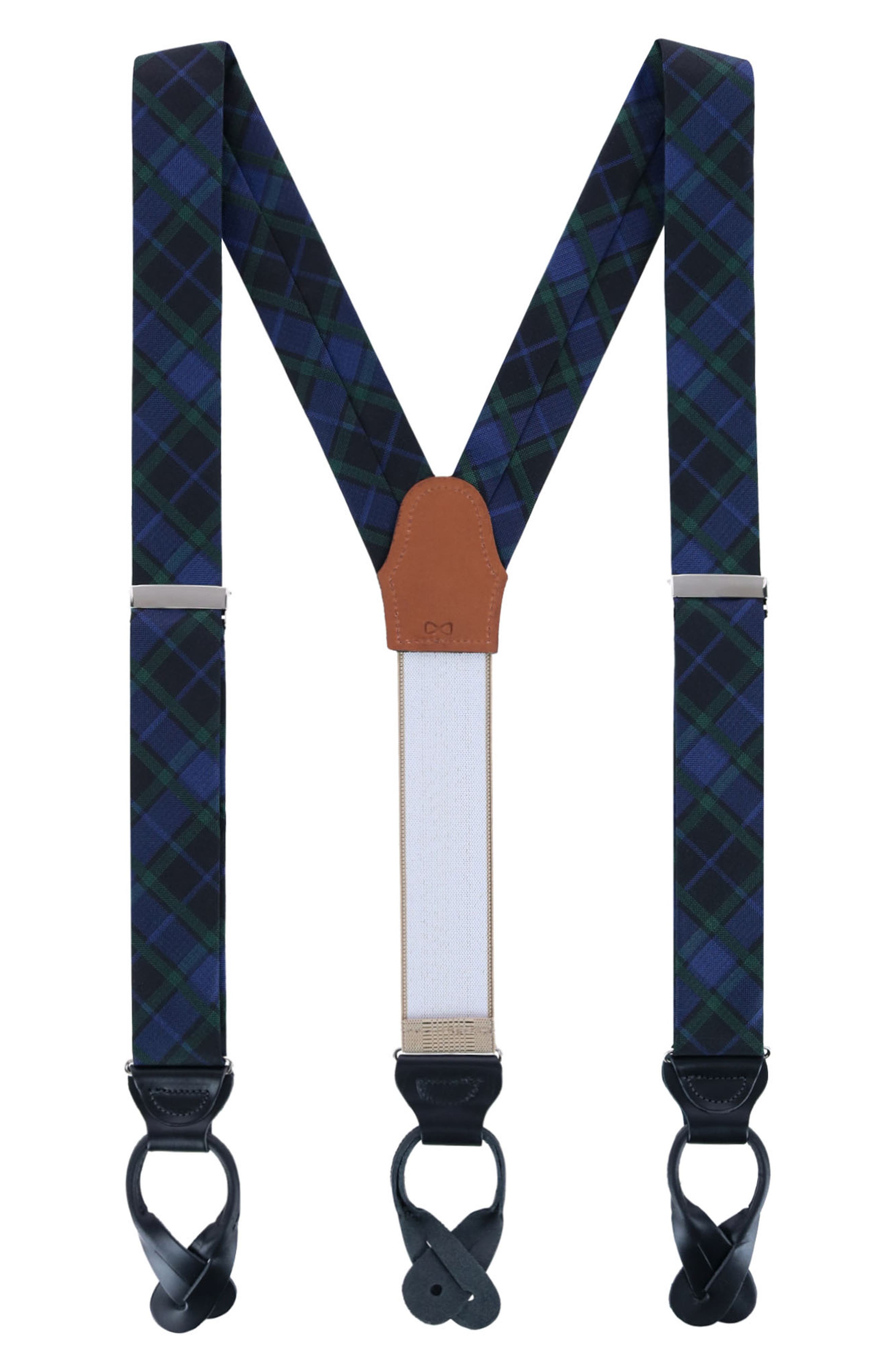 Trafalgar Ives Plaid Silk Suspenders Nordstrom