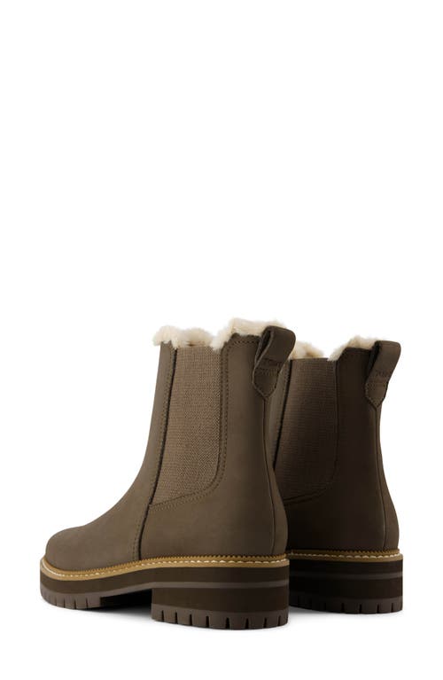 Shop Toms Bennet Chelsea Boot In Green/faux Fur