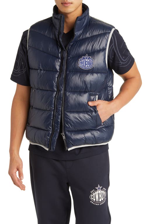 BOSS x NFL Corner Recycled Polyamide Puffer Vest Dallas Cowboys Dark Blue at Nordstrom,