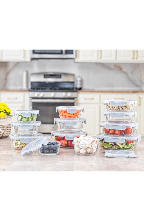 Shop Joyjolt 24-piece Glass Food Storage Containers With Airtight Lids In Clear/light Grey