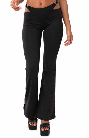 Stretch Faux leather flare pants - dark blue – Addicted Fashions