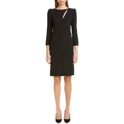 Emporio Armani Slit Detail Cady Dress, 50 IT - Black