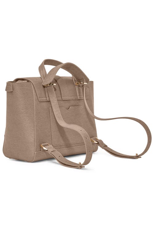 Senreve Midi Maestra Mimosa Leather 4-way Convertible Handbag In Latte