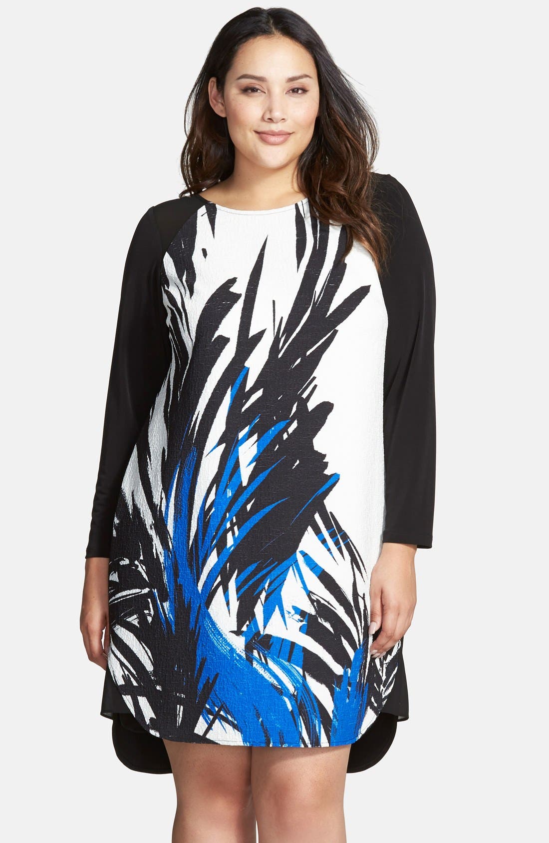 Julia Jordan Print Front Matte Jersey Shift Dress (Plus Size) Nordstrom