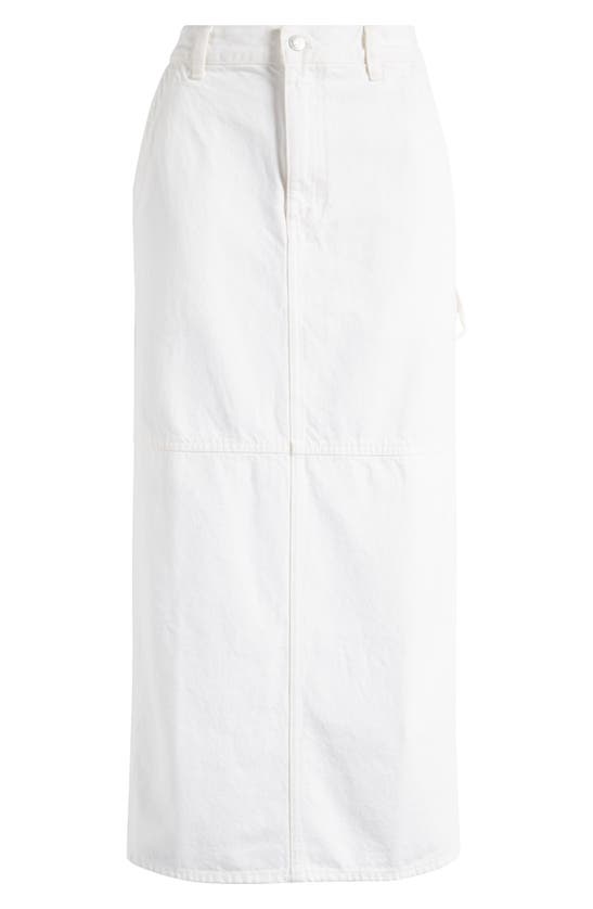 Madewell Carpenter Denim Maxi Skirt In Tile White