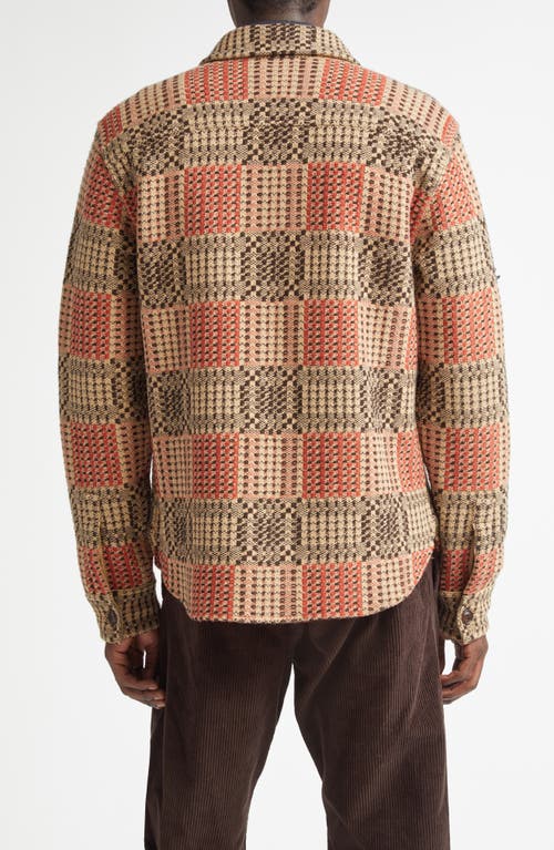 DOUBLE RL DOUBLE RL MATLOCK GEO PATTERN KNIT WOOL BUTTON-UP SHIRT JACKET