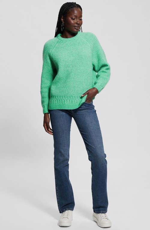 Guess Margo Mixed Stitch Sweater In Sea Glass Green