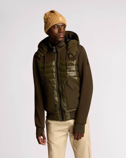 Alpenhaus Nimbus Lightweight Mixed Media Hybrid Bomber Jacket In Olive