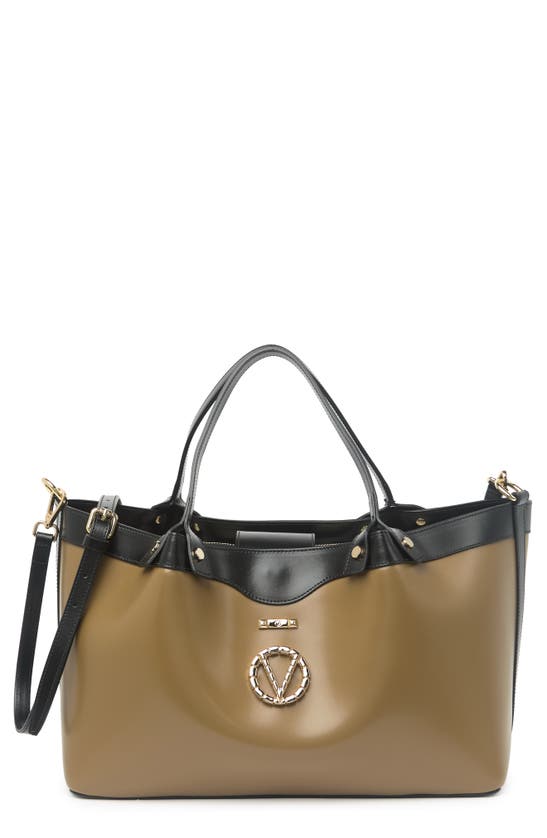 Valentino By Mario Valentino Sookie Soave Leather Tote In Black Forest