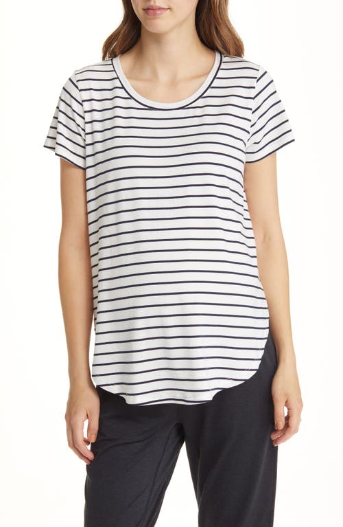 Angel Maternity Stripe Short Sleeve Maternity T-Shirt
