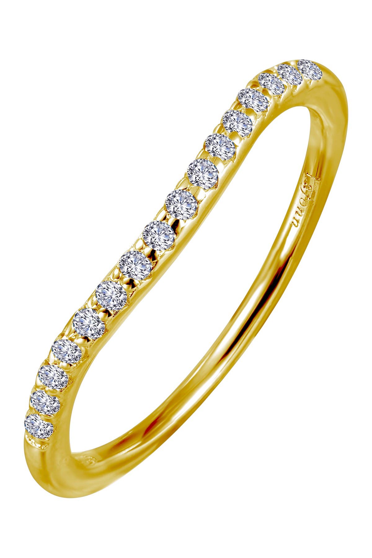 Lafonn 18k Gold Plated Sterling Silver Simulated Diamond Micro Pave Eternity Band In White