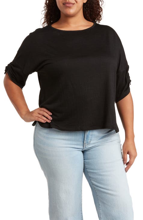 Cinched Sleeve Top (Plus)