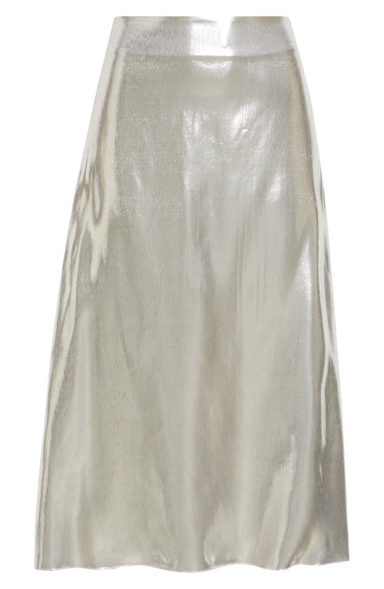 Shop Partow Dana Metallic A-line Skirt In Silver