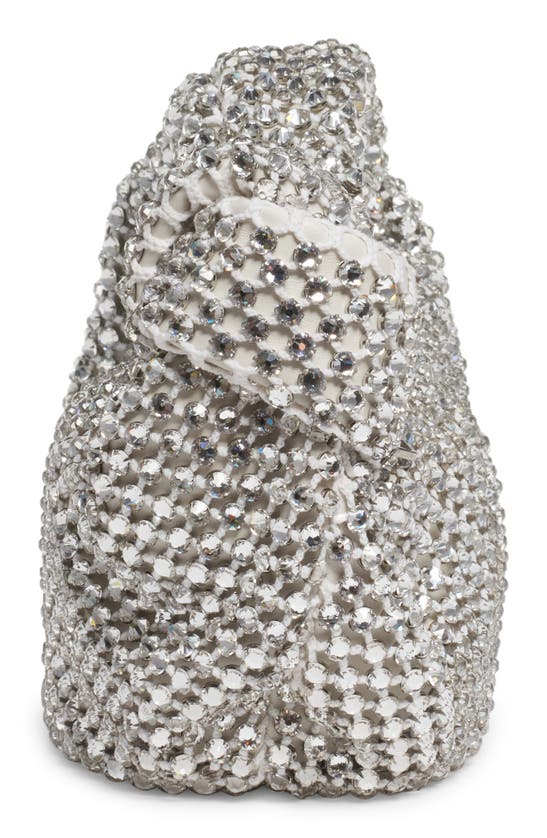 Bottega Veneta Women's Mini Jodie Crystal Mesh Hobo Bag Optic White