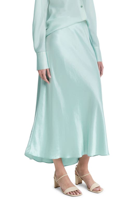 Shop Vince Satin Slip Skirt In Aqua Mineral