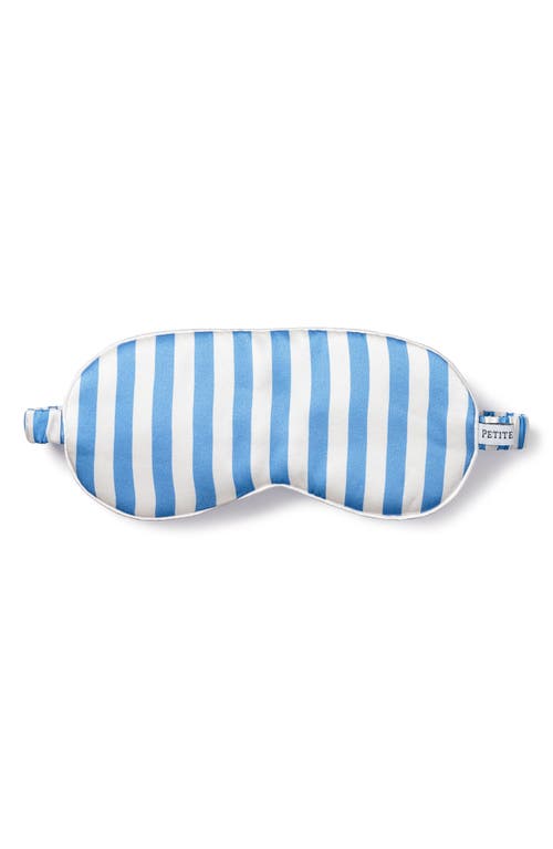 Petite Plume Mulberry Azure Stripe Silk Sleep Mask in Blue at Nordstrom