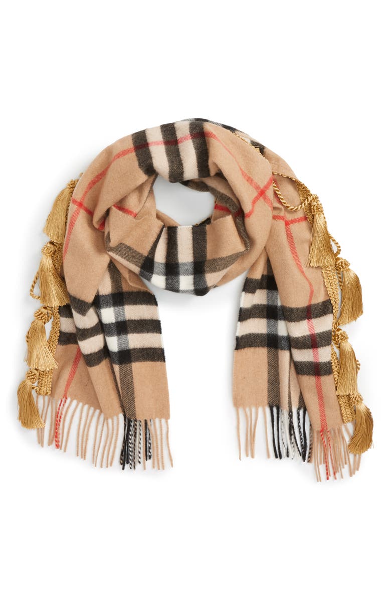 Burberry Classic Check Cashmere Scarf with Tassels | Nordstrom