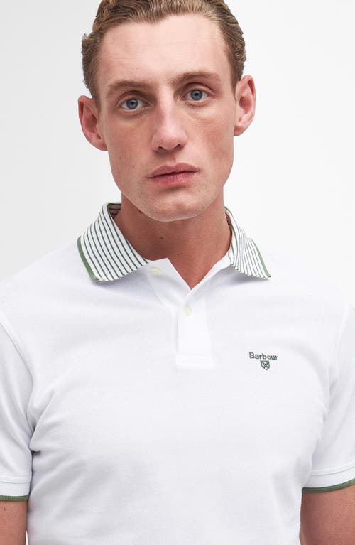 Shop Barbour Denwick Polo Shirt In White