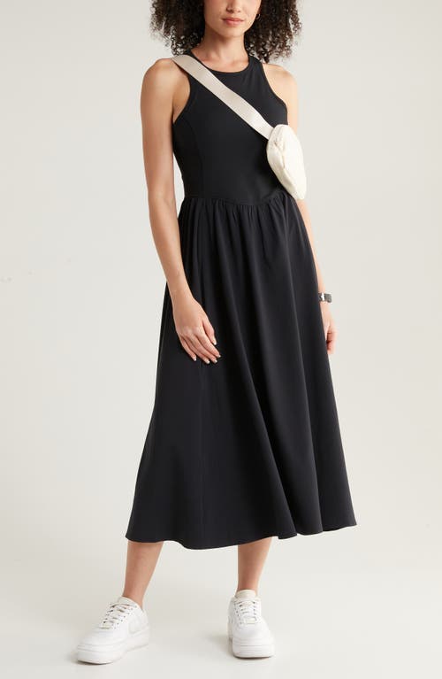 Zella Effortless Cutout Back Hybrid Dress In Black