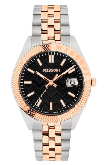 Missoni Classic Two-tone Bracelet Watch, 41mm In Gold