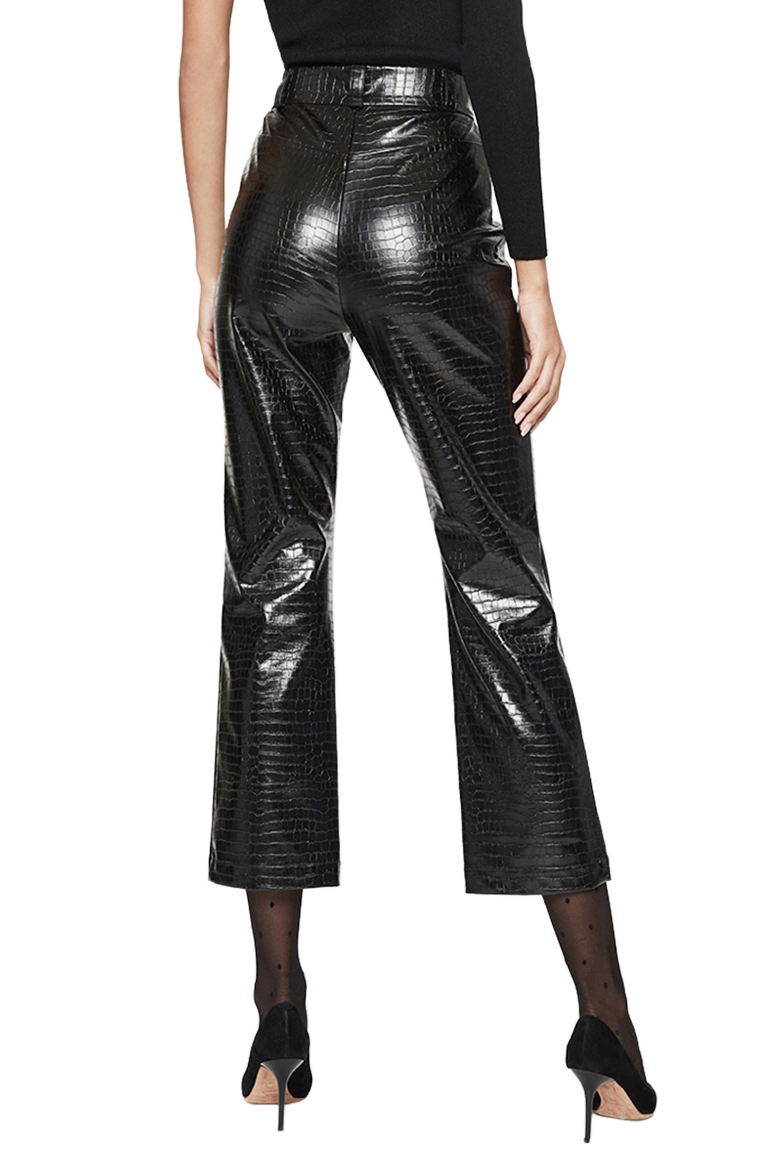 Bardot Croc Embossed Faux Leather Crop 