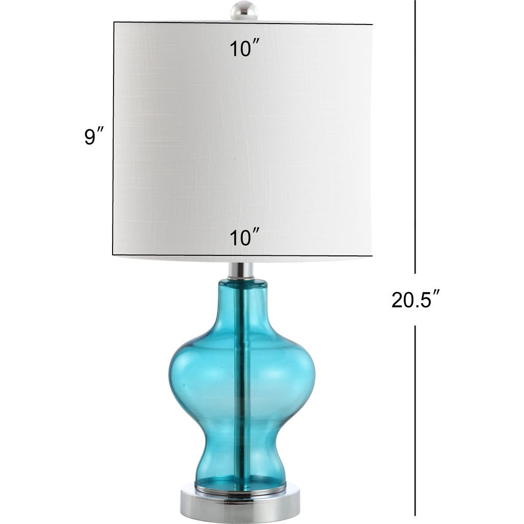 Jonathan Y Mer Glass/metal Led Table Lamp In Aqua