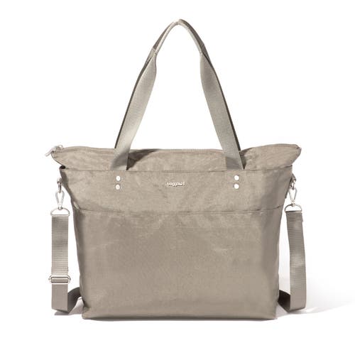 Baggallini Women's Carryall Laptop Tote Crossbody Bag In Sterling Shimmer
