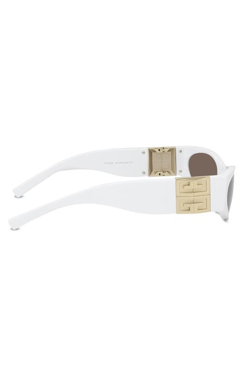 Shop Givenchy 4g Cat Eye Sunglasses In White/brown