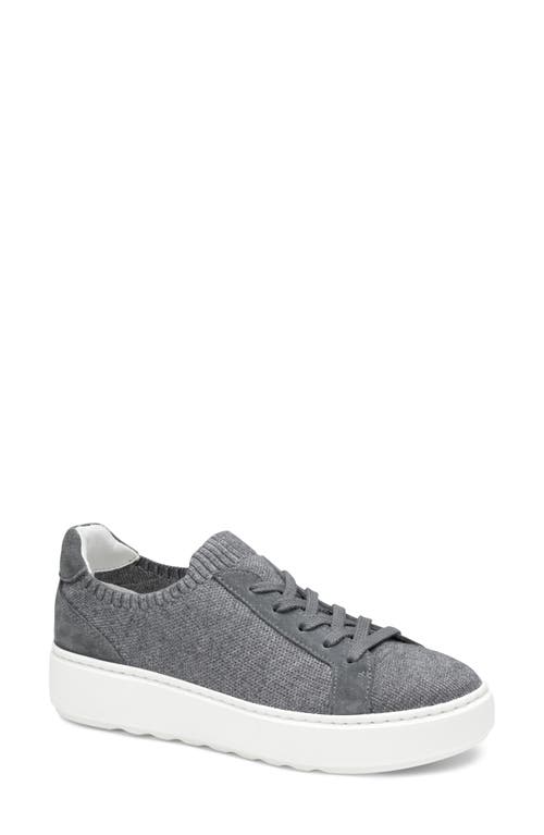 Johnston & Murphy Cammie Knit Sneaker In Dark Gray Knit/suede