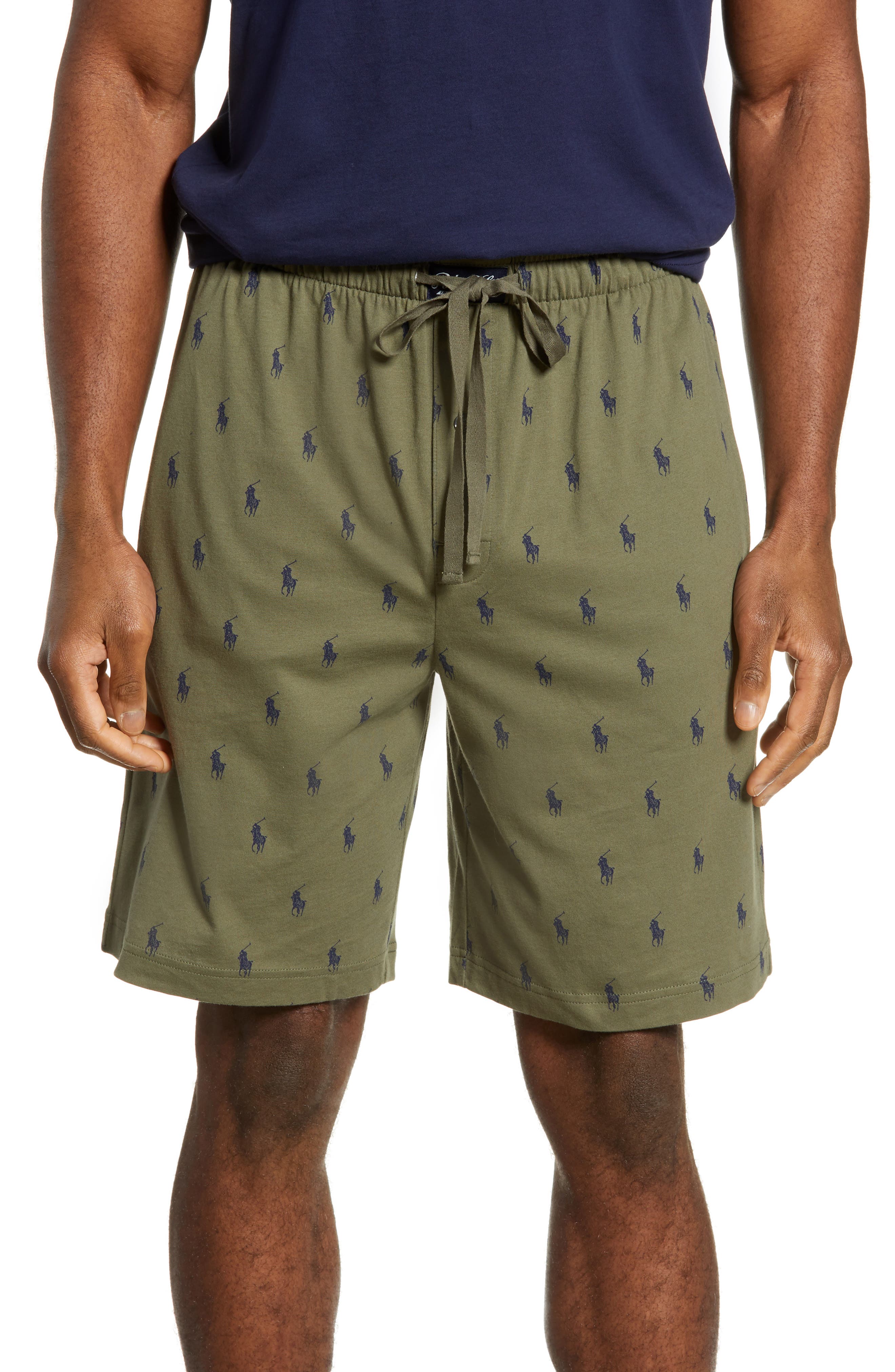ralph lauren polo shorts with logo all over