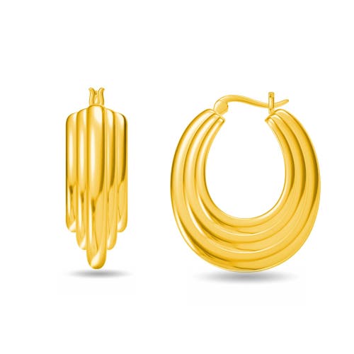 Donatello Gian Layered Hoop Earrings In Gold