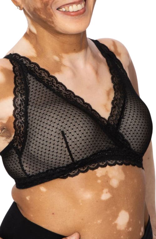 Susan Post-Surgery Pocketed Plunge Lace Bra in Black