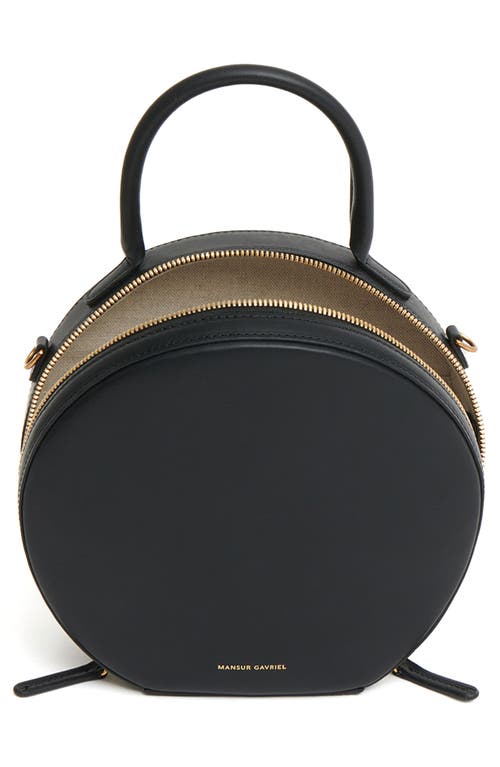 Shop Mansur Gavriel Circle Leather Crossbody Bag In Black